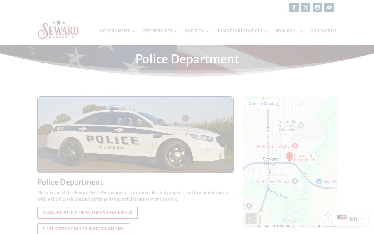 Seward Police Department, Seward County arrest-record request source