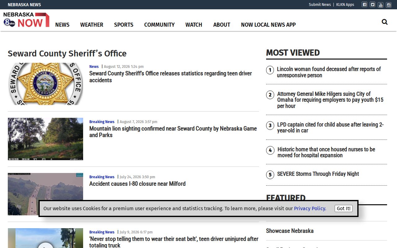 Seward County crime news mugshot record source at KLKN